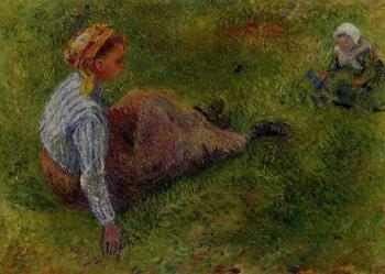 Camille Pissarro : Peasant Sitting with Infant